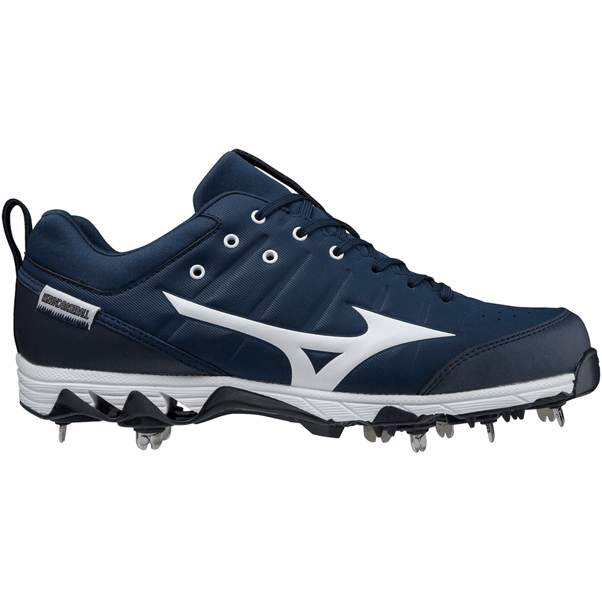 Mizuno 9-Spike Ambition 2 Low Men's Metal Baseball Cleat - Navy White - Image 6