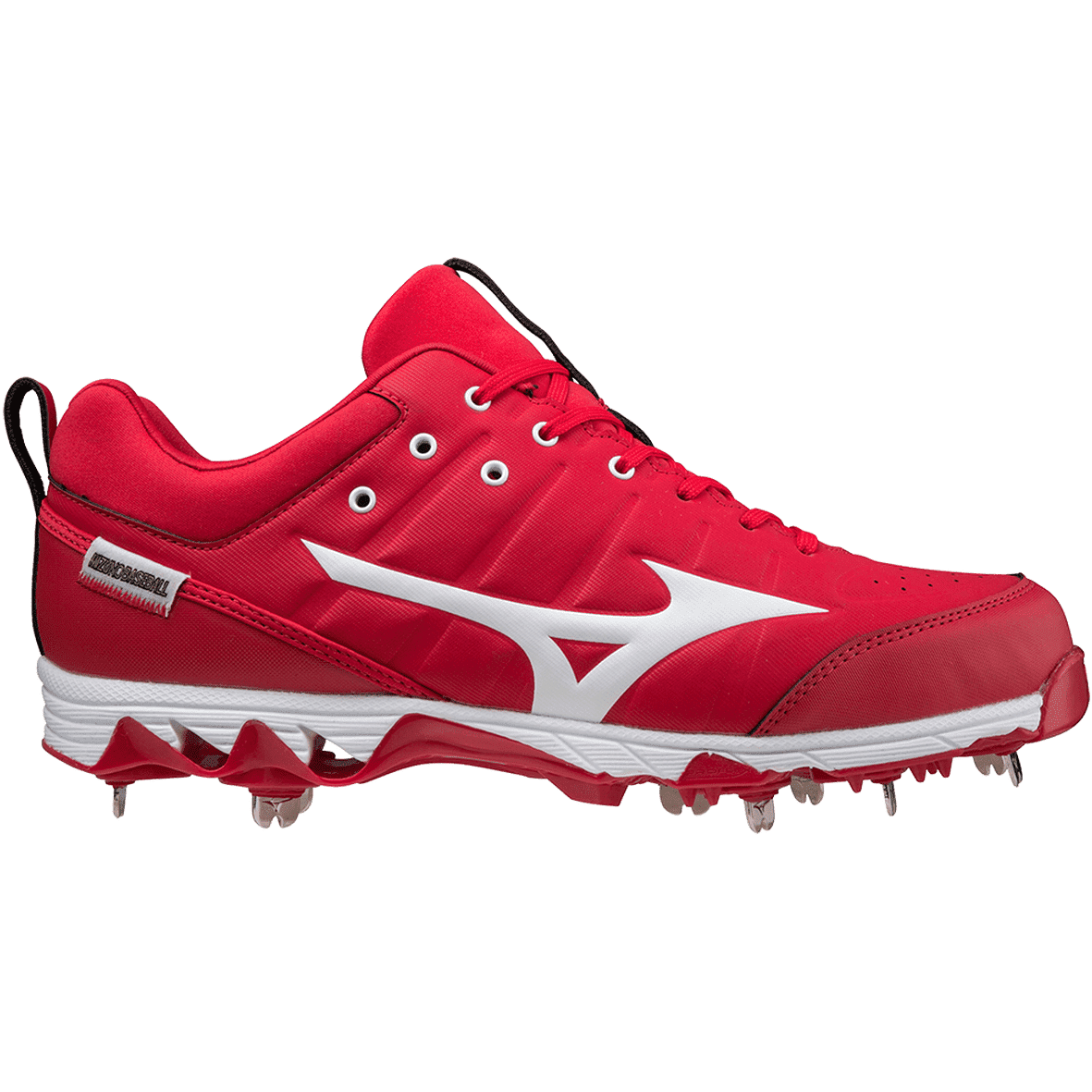 Mizuno 9-Spike Ambition 2 Low Men's Metal Baseball Cleat - Red White - Image 6