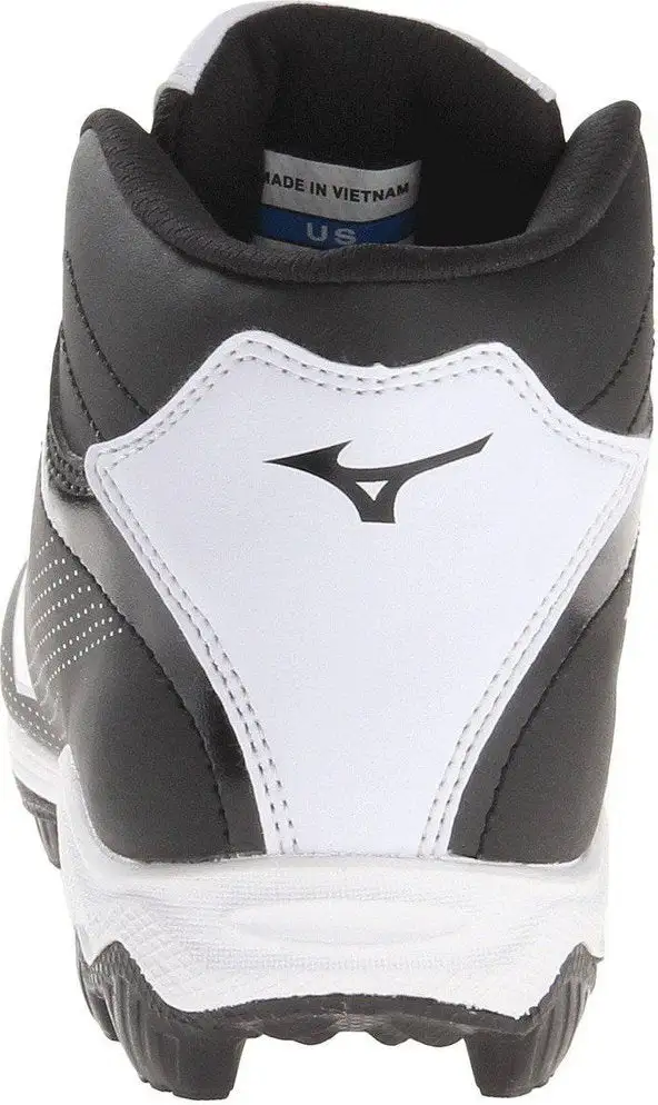 Mizuno 9 Spike Franchise 7 Mid Youth Molded Cleats - Black White - Image 6