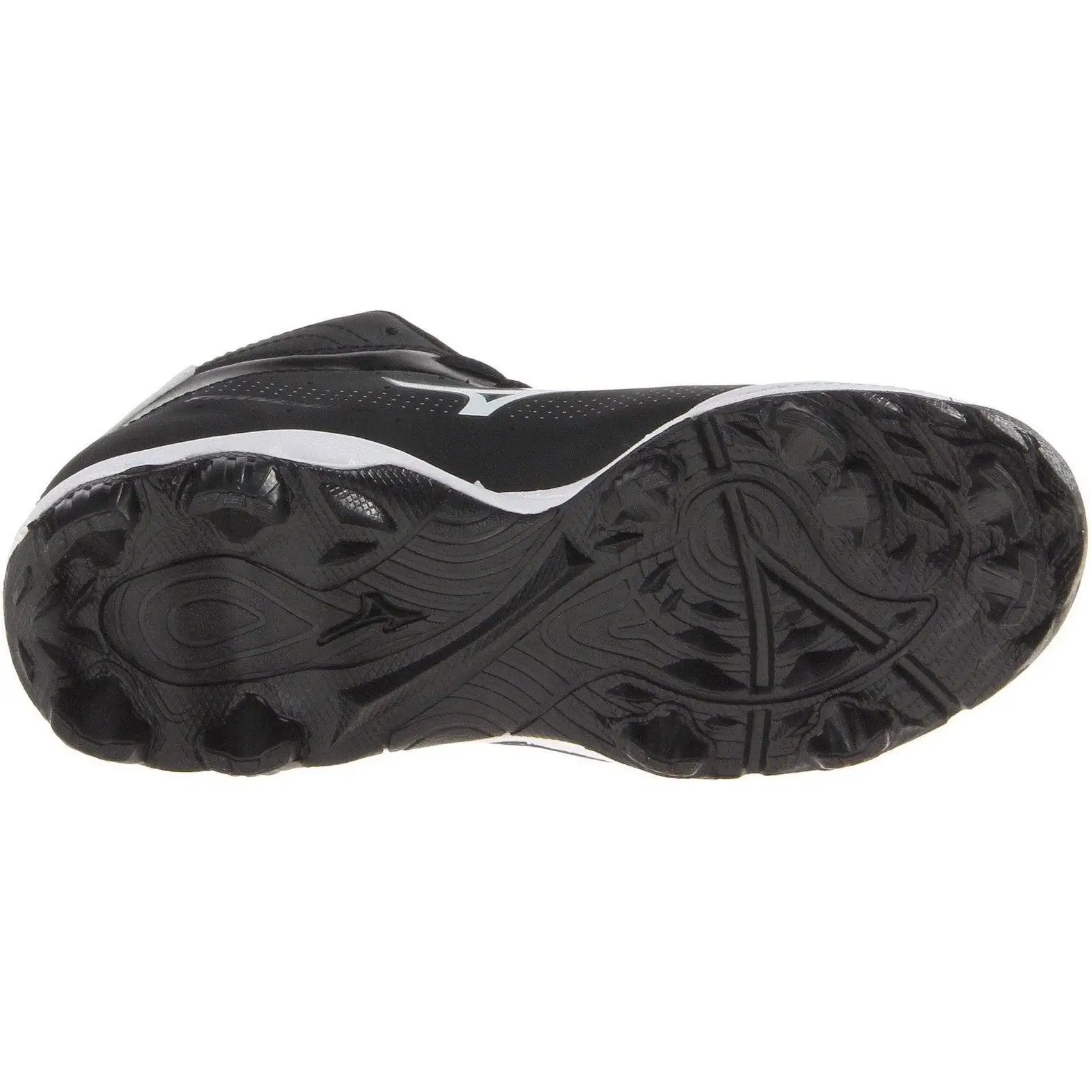 Mizuno 9 Spike Franchise 7 Mid Youth Molded Cleats - Black White - Image 3