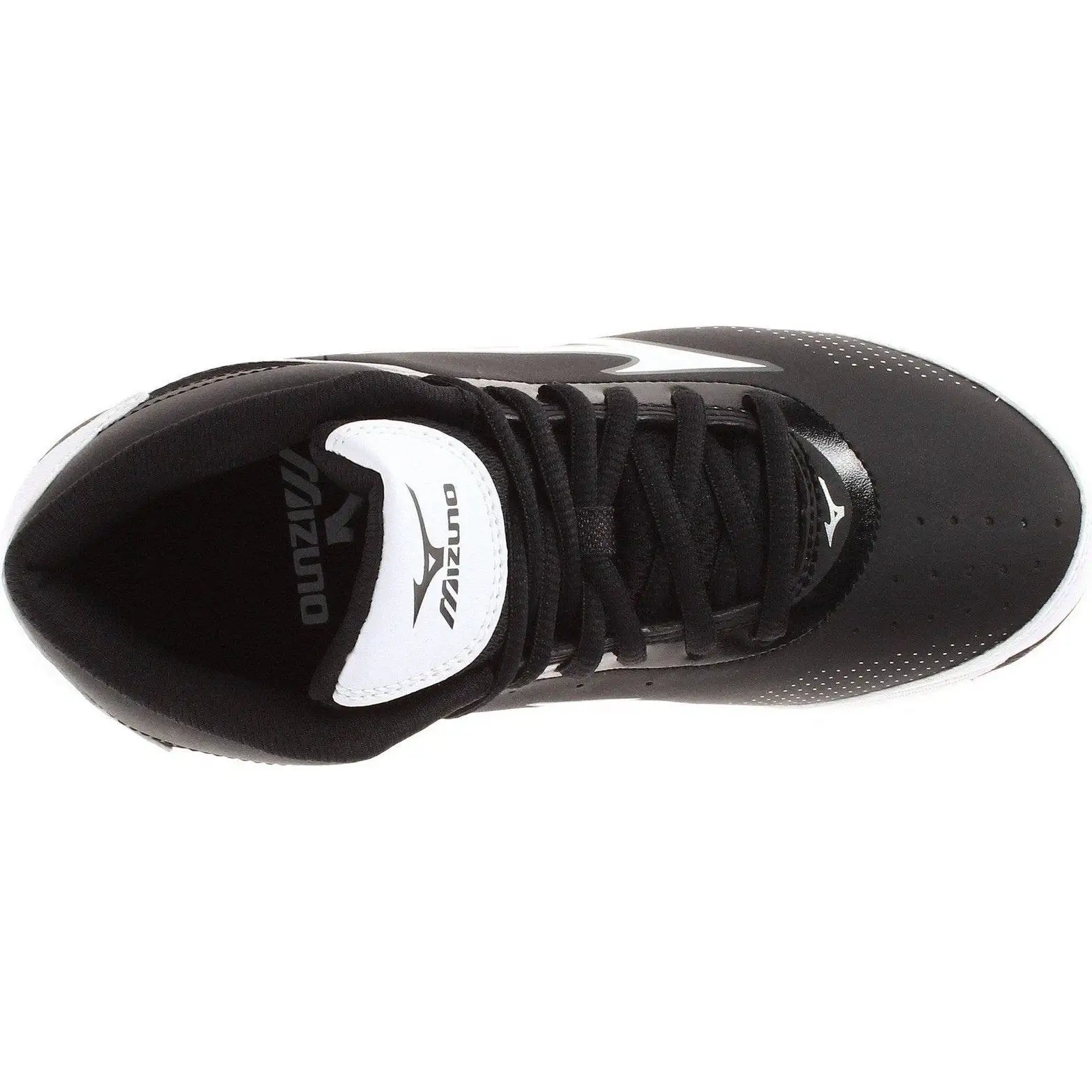 Mizuno 9 Spike Franchise 7 Mid Youth Molded Cleats - Black White - Image 4