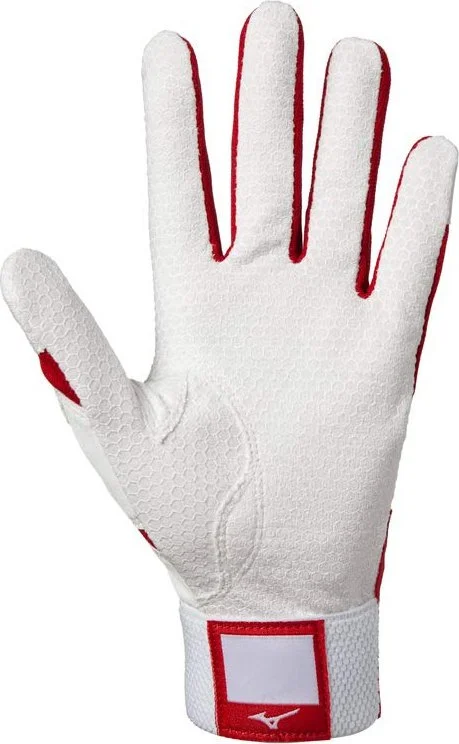 Mizuno Adult MVP Batting Gloves - Red White - Image 2