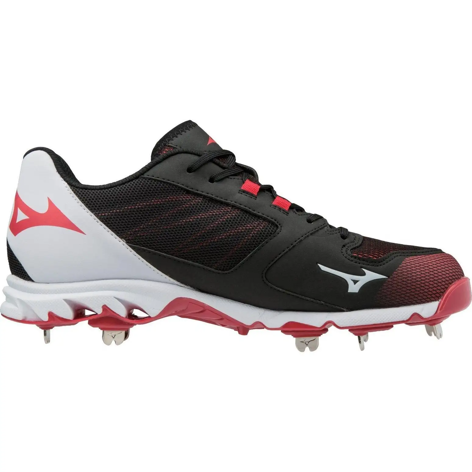Mizuno Dominant 2 Low Metal Cleats - Black Red - Image 2
