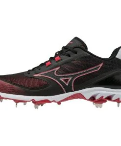 Mizuno Dominant 2 Low Metal Cleats - Black Red