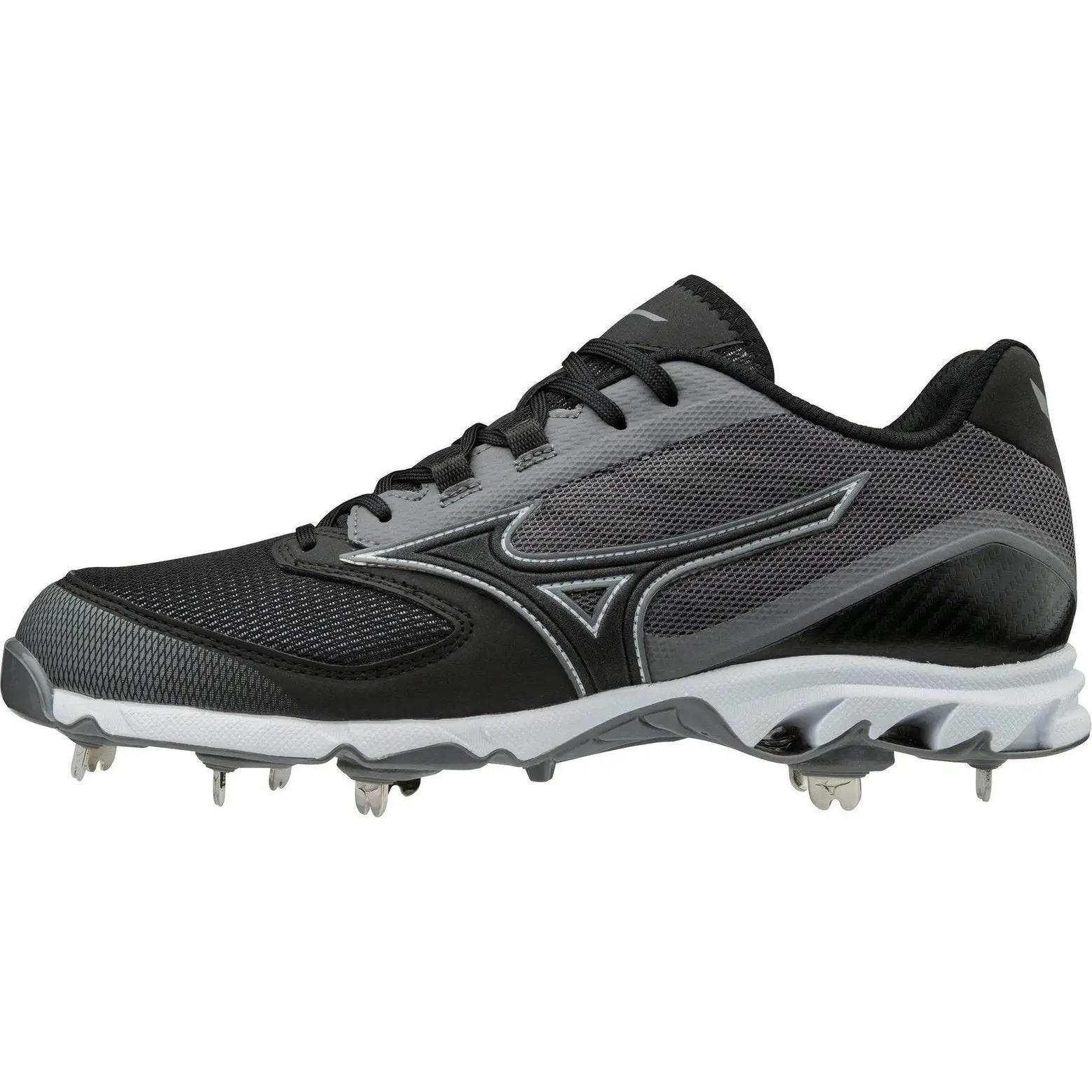 Mizuno Dominant 2 Low Metal Cleats - Charcoal Black