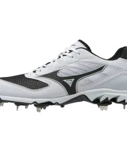 Mizuno Dominant 2 Low Metal Cleats - White Black