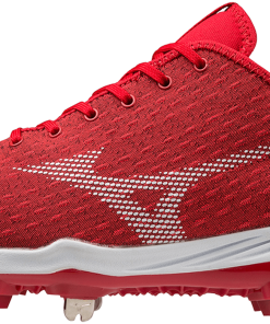 Mizuno Dominant 4 Low Metal Cleats - Red White