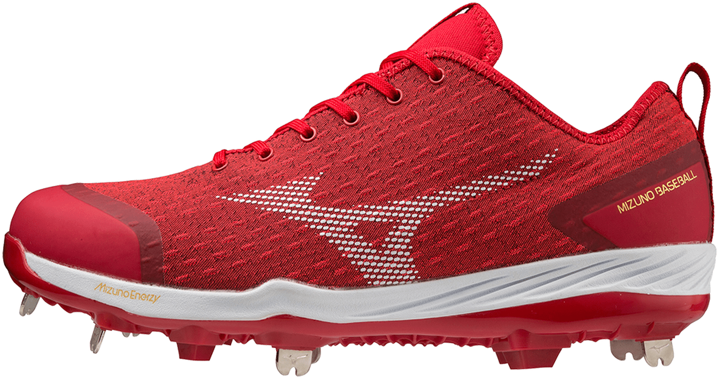 Mizuno Dominant 4 Low Metal Cleats - Red White