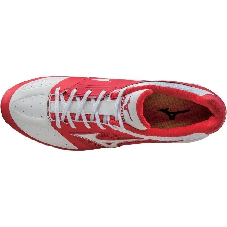 Mizuno Dominant IC Low Metal Cleats - Red White - Image 4
