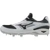 Mizuno Dominant IC Low Metal Cleats - White Black