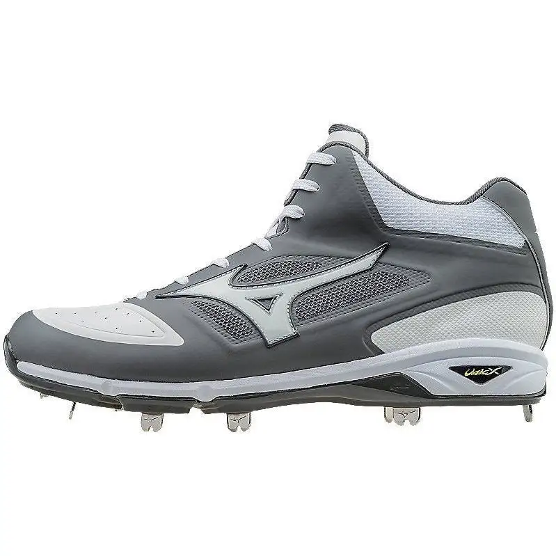 Mizuno Dominant IC Mid Metal Cleats - Gray White