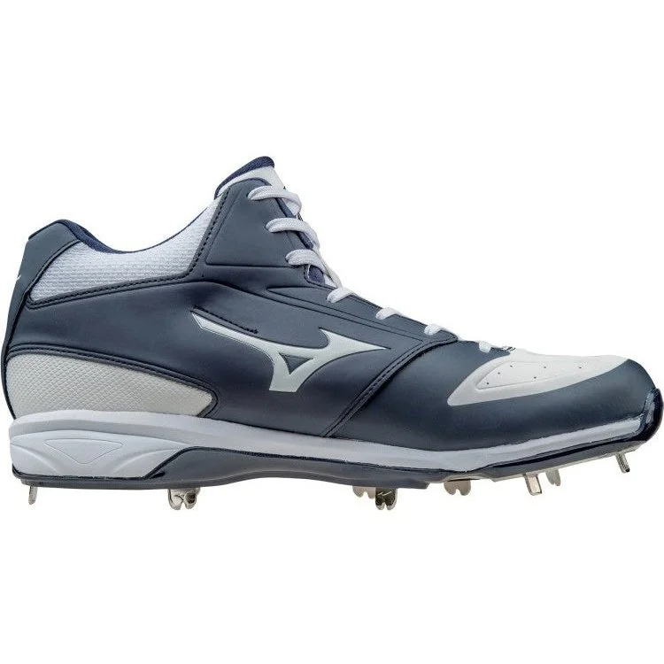 Mizuno Dominant IC Mid Metal Cleats - Navy White - Image 2