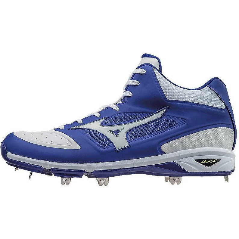 Mizuno Dominant IC Mid Metal Cleats - Royal White