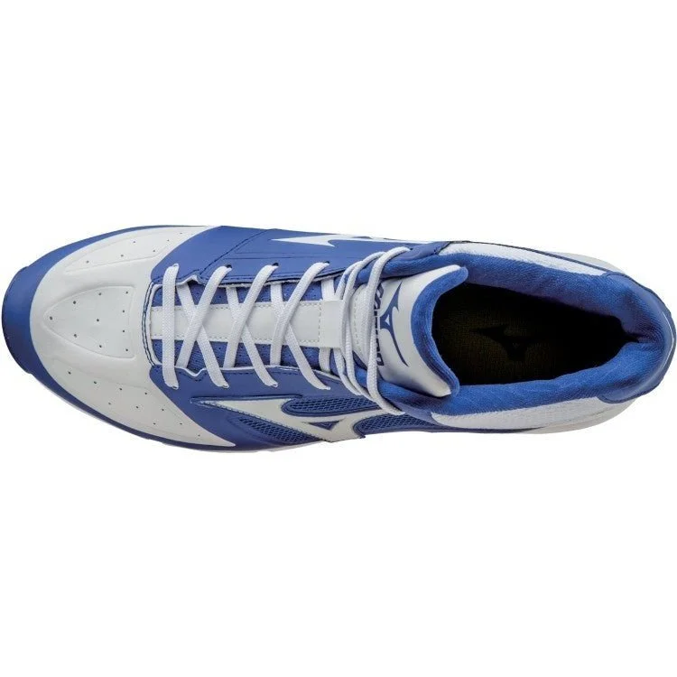 Mizuno Dominant IC Mid Metal Cleats - Royal White - Image 4