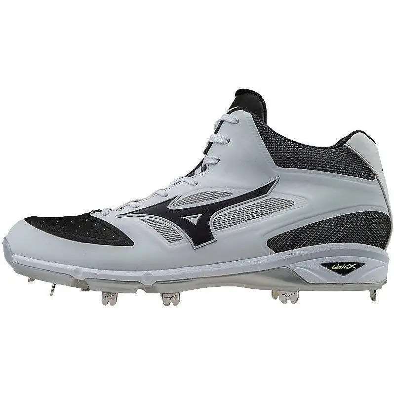 Mizuno Dominant IC Mid Metal Cleats - White Black