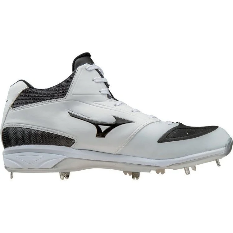 Mizuno Dominant IC Mid Metal Cleats - White Black - Image 2