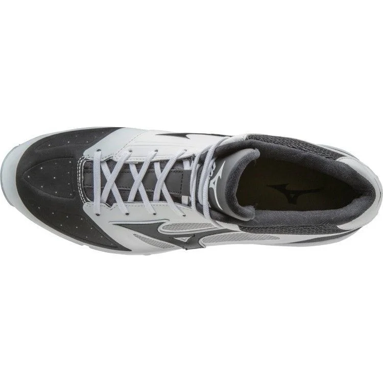 Mizuno Dominant IC Mid Metal Cleats - White Black - Image 4