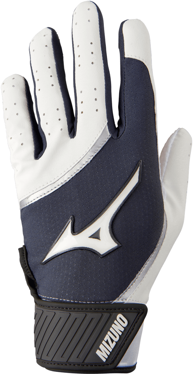 Mizuno MVP Adult Baseball Batting Glove - White Gray