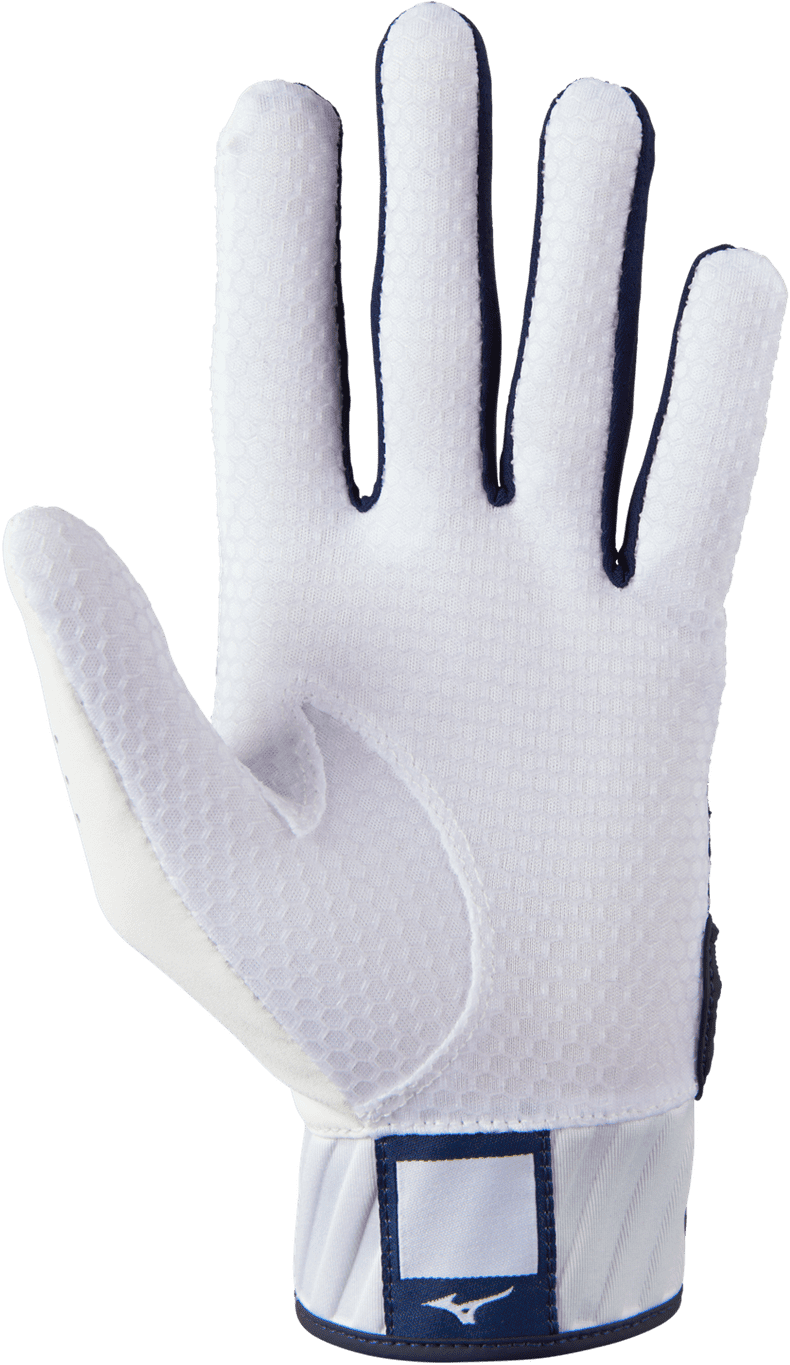 Mizuno MVP Adult Baseball Batting Glove - White Navy - Image 2