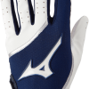 Mizuno MVP Adult Baseball Batting Glove - White Navy