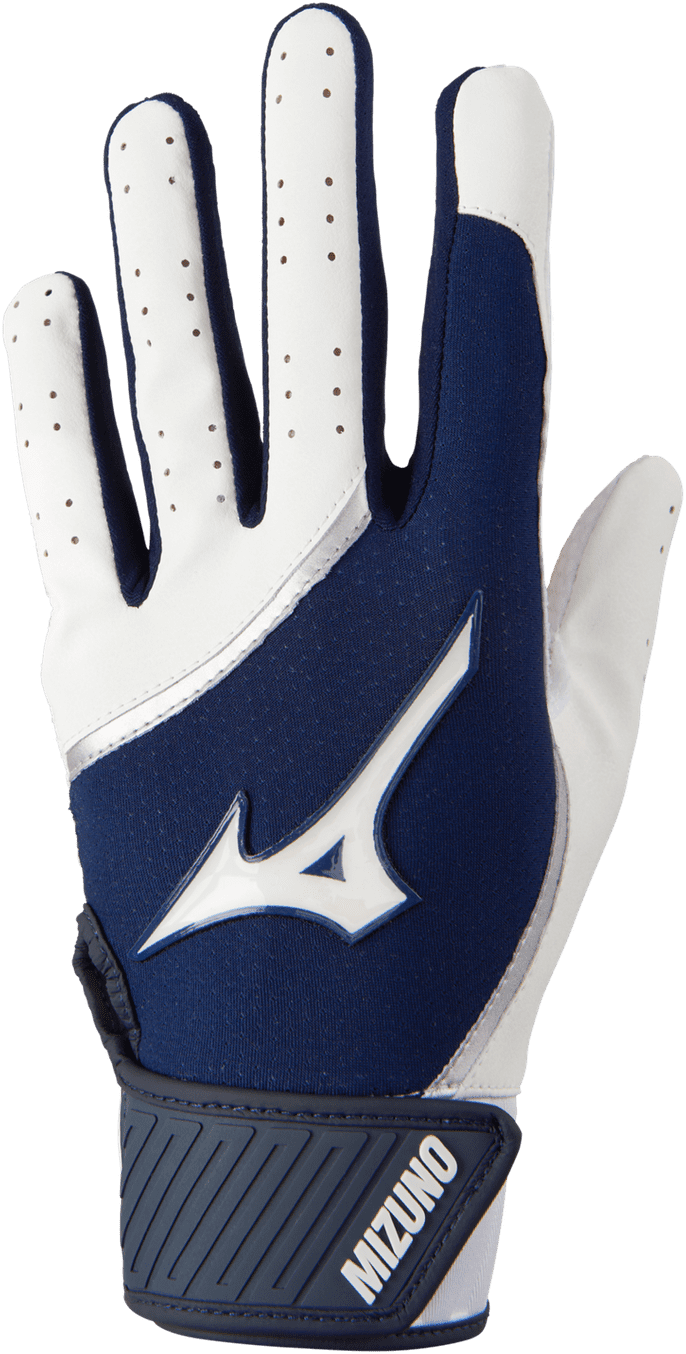 Mizuno MVP Adult Baseball Batting Glove - White Navy
