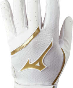Mizuno MVP Youth Baseball Batting Glove - White Gold