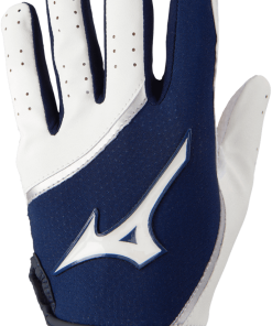 Mizuno MVP Youth Baseball Batting Glove - White Navy