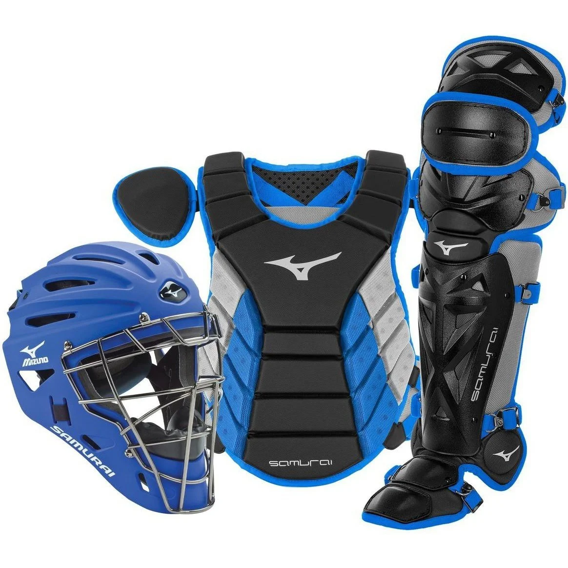 Mizuno Samurai Adult 16" Baseball Boxed Catcher's Gear Set - Black Royal