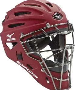 Mizuno Samurai G4 Youth Baseball Catcher's Helmet - Maroon