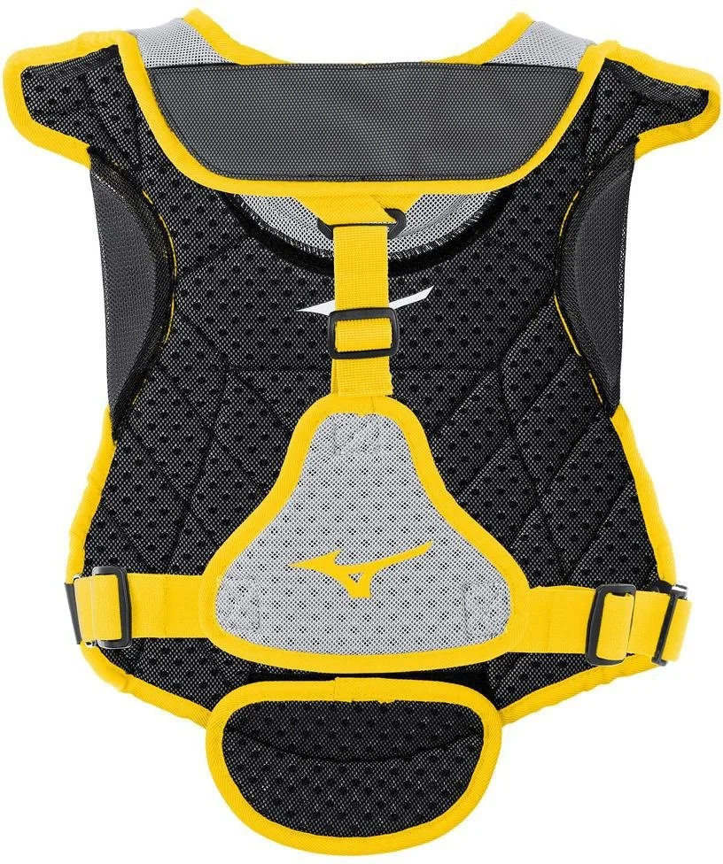 Mizuno Samurai Women's Fastpitch Softball Chest Protector 13" - Gray Yellow - Image 2