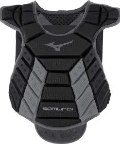 Mizuno Samurai Women's Fastpitch Softball Chest Protector 14" - Black Gray