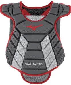 Mizuno Samurai Women's Fastpitch Softball Chest Protector 14" - Gray Cardinal