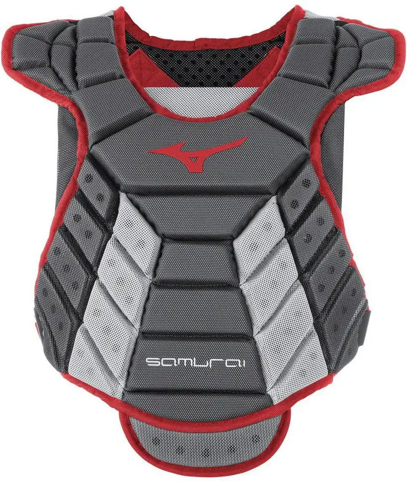 Mizuno Samurai Women's Fastpitch Softball Chest Protector 14" - Gray Cardinal