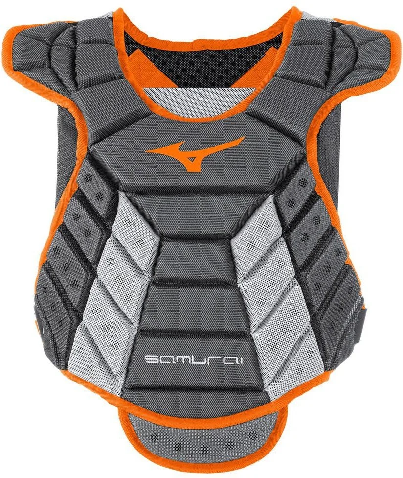 Mizuno Samurai Women's Fastpitch Softball Chest Protector 14" - Gray Orange