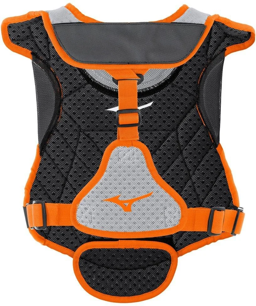 Mizuno Samurai Women's Fastpitch Softball Chest Protector 14" - Gray Orange - Image 2