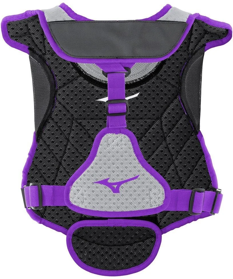 Mizuno Samurai Women's Fastpitch Softball Chest Protector 14" - Gray Purple - Image 2
