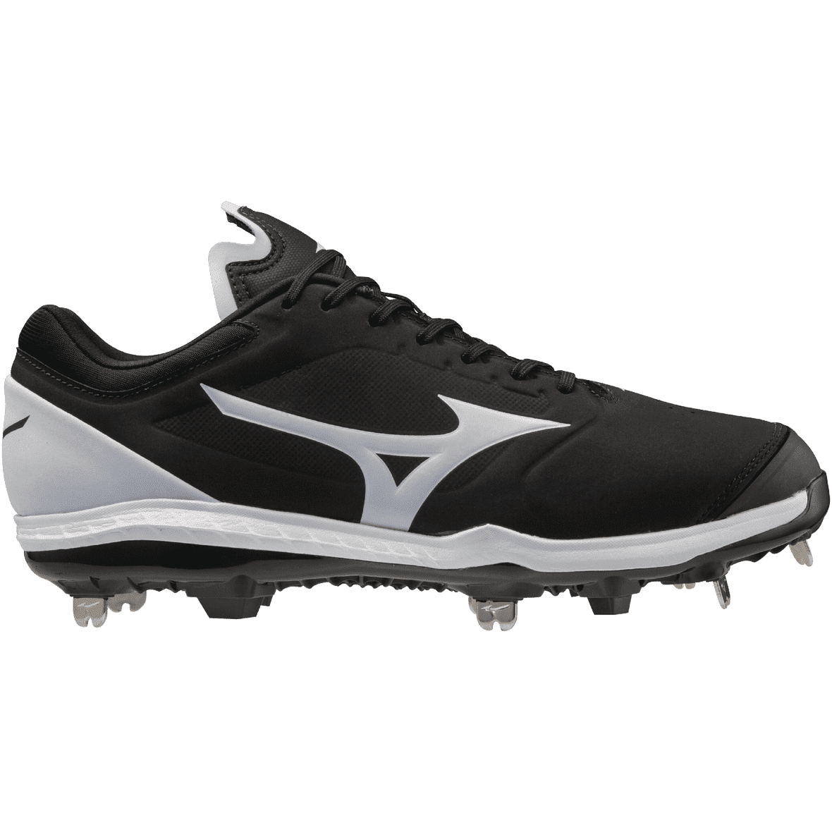 Mizuno Sweep 5 Low Women's Metal Softball Cleat - Black White - Image 6