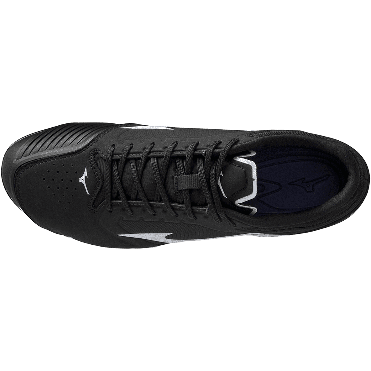 Mizuno Sweep 5 Low Women's Metal Softball Cleat - Black White - Image 4