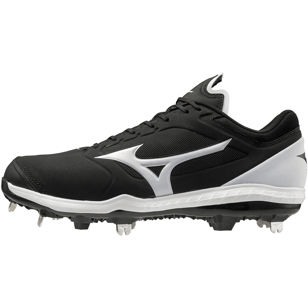 Mizuno Sweep 5 Low Women's Metal Softball Cleat - Black White