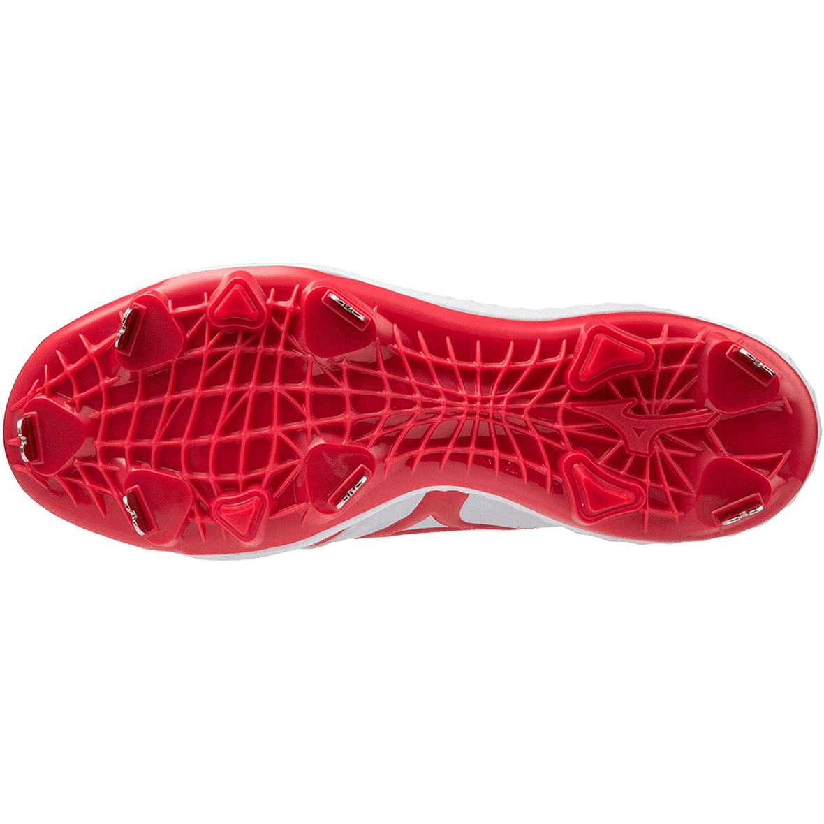 Mizuno Sweep 5 Low Women's Metal Softball Cleat - White Red - Image 2