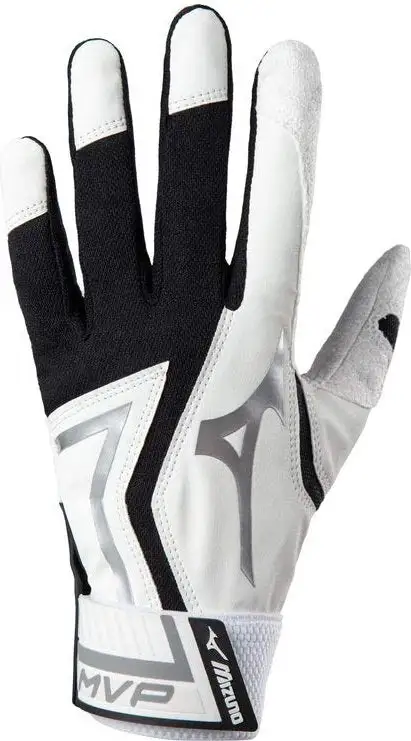 Mizuno Youth MVP Batting Gloves - Black White