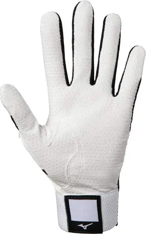 Mizuno Youth MVP Batting Gloves - Black White - Image 2