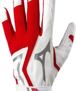 Mizuno Youth MVP Batting Gloves - Red White