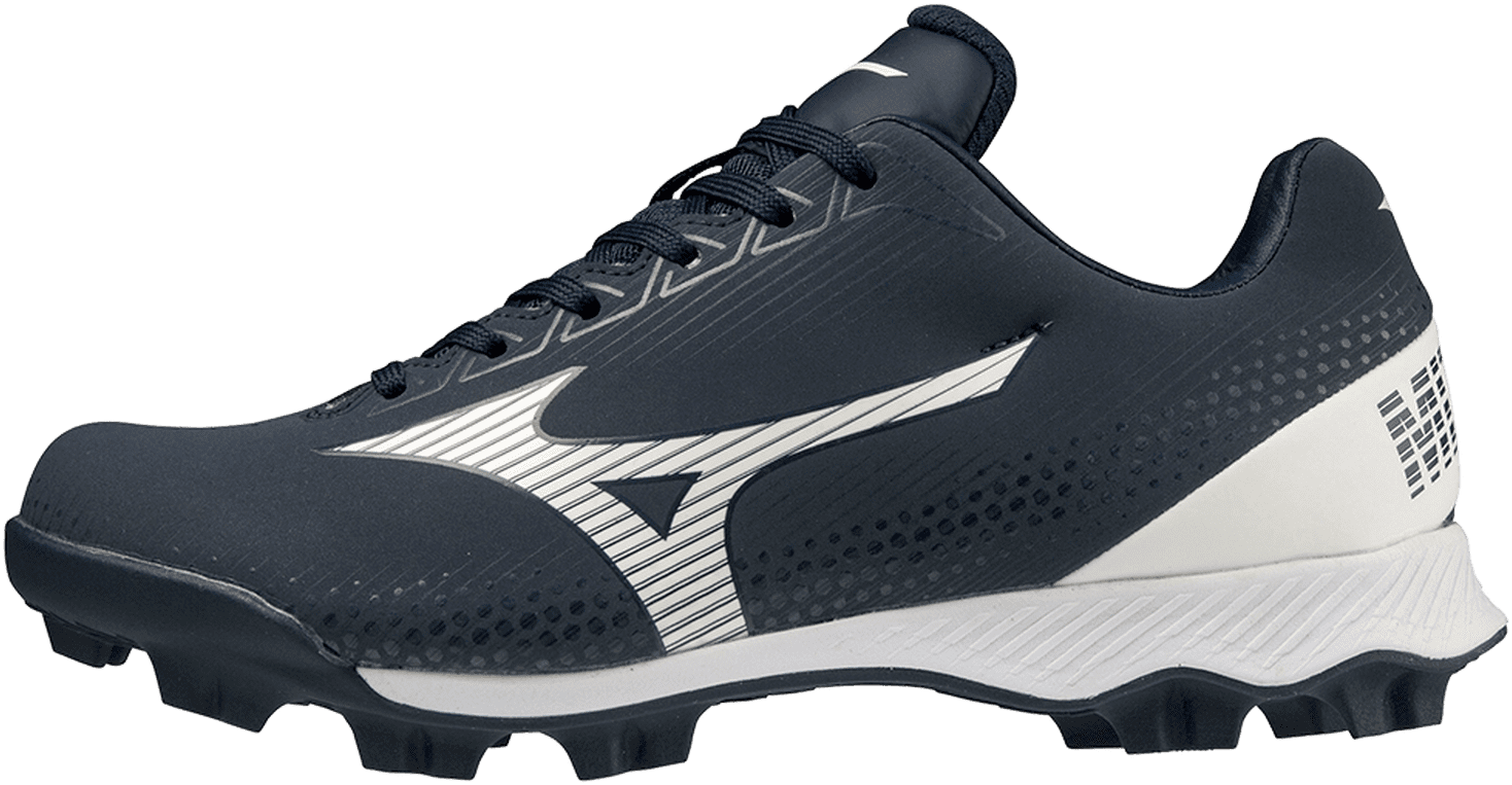 Mizuno Youth Wave Lightrevo JR Low Molded Cleats - Navy White